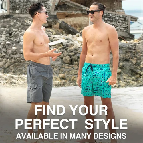 Vista 6 de Kanu Surf Men's Havana Swim Trunks (Regular & Extended Sizes)