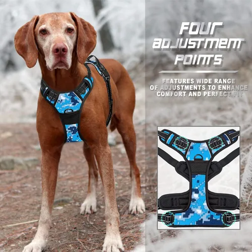 Vista 127 de BARKBAY - Arnés para perro sin tirones con clip frontal, material resistente y reflectante, asa de fácil control para pasear perros grandes