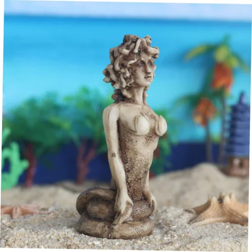 Vista 9 de Medusa - Figura de serpiente escultura de mitología griega de resina, decoración decorativa para el hogar para coleccionistas, estatua de escritorio