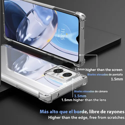 Vista 2 de USTIYA Funda para Motorola E22/Moto E22i Clear TPU Cuatro Esquinas Funda Protectora Transparente Suave Funda