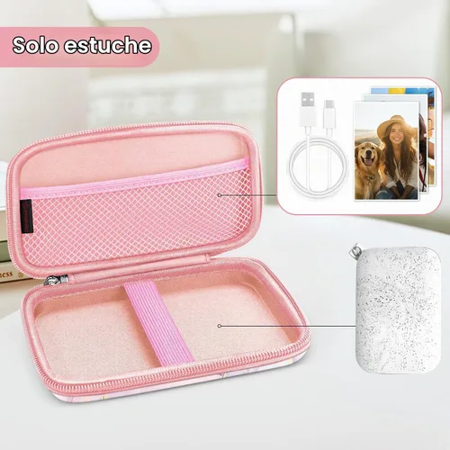 Vista 3 de FINTIE Funda para impresora HP Sprocket Select/Sprocket Plus Smartphone Dreamy Marble