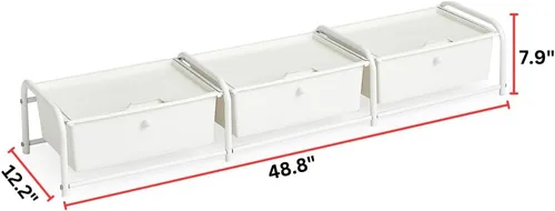 Vista 3 de Suprima® Almacenamiento Debajo de la Cama - Tapa 3 Sección - Blanco