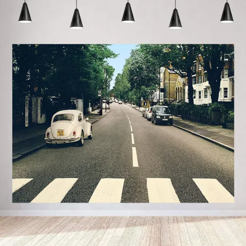 Vista 9 de Telón de fondo de banda musical para fotografía, fondo de calle de música retro de rock and roll, suministros de decoración de fiestas, accesorios