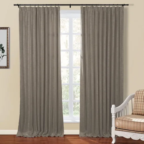 Vista 21 de TWOPAGES Cortina de Pliegues Pellizco Beige para Sala de Estar de 84 Pulgadas de Largo, Panel de Cortina de Ventana de Doble Capa Oscurecedora