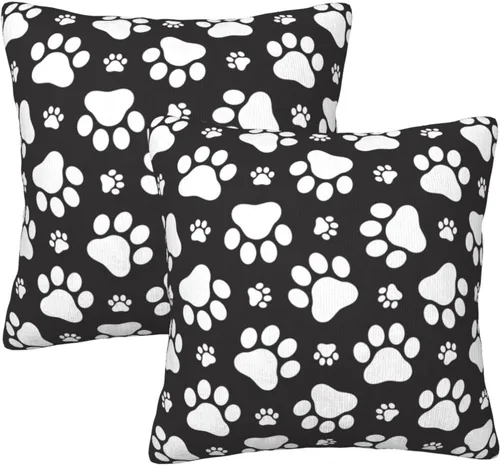 Vista 21 de Fiokroo Juego de 2 fundas de almohada de leopardo negro, fundas de almohada cuadradas para sofá, dormitorio, sala de estar, automóvil, 20 x 20
