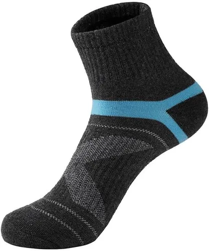 Vista 6 de 5 pares de calcetines de algodón para hombre, calcetines deportivos para correr, transpirables, informales, suaves, para fitness, tubo medio
