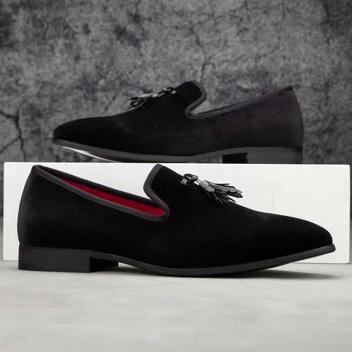 Vista 5 de Meijiana Mocasines para hombre, zapatos de vestir de boda, mocasines sin cordones para hombre, zapatos de traje de esmoquin