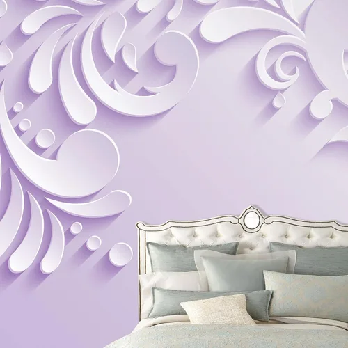 Vista 56 de NWT Calcomanía removible de pared/mural blanco pastel azul margarita, naturaleza, desierto, arte digital, arte moderno, decorativo, floral