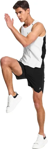 Vista 4 de DEMOZU Camisetas sin mangas para hombre, de secado rápido, para correr, atletismo, gimnasio, fitness, playa, natación, talla grande y alta