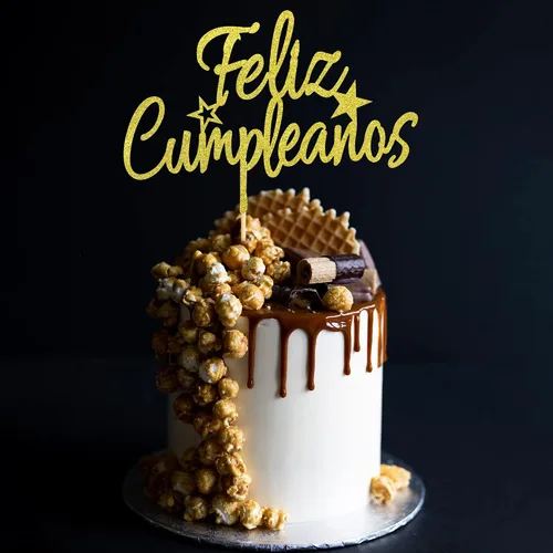 Vista 6 de Feliz Cumpleaños - Decoración de pastel de Feliz Cumpleaños, decoración de pastel de feliz cumpleaños, suministros de decoración de fiesta temática