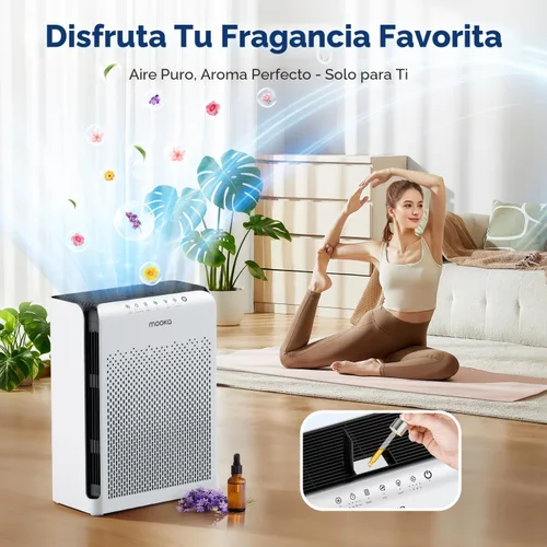 Vista 8 de Purificadores de aire para el hogar, habitación grande de hasta 2200 pies cuadrados, purificador de aire MOOKA para el hogar, mascotas, dormitorio