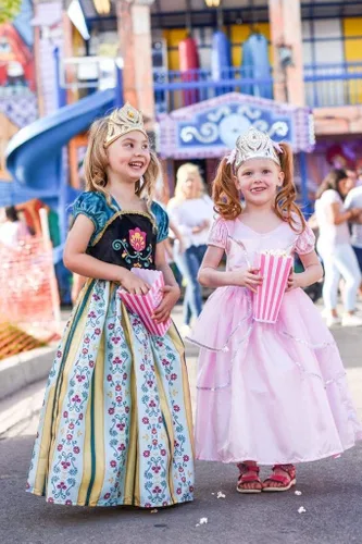 Vista 7 de Little Adventures Pink disfraz de vestido de princesa para niñas