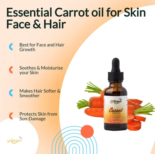Vista 2 de Allurials Aceite de semilla de zanahoria – 100% puro y orgánico, sin refinar, prensado en frío, todo natural, aceite de zanahoria – Daucus Carota