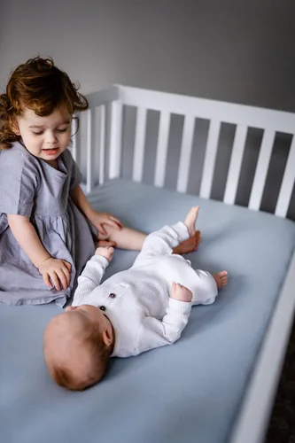 Vista 6 de Pobi Baby - Sábana bajera ajustable para cuna para niños y niñas, mezcla de Azul bebé