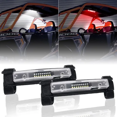 Vista 12 de Luz de techo interior para UTV, ANGU-OFFROAD Luz LED universal para montaje en barra antivuelco para luces de cúpula UTV, luces de jaula de utilidad