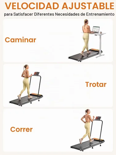 Vista 5 de RJOP Walking Treadmill Pad with Incline - Portable Under Desk Treadmill, Walking Pad with Handlebar, 2.5HP Low Noise, 2-in-1 Treadmill for Home