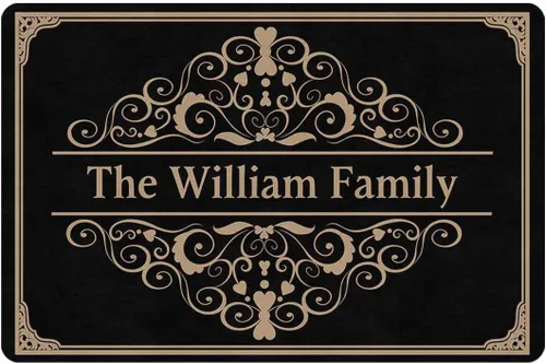 Vista 8 de Felpudo de bienvenida personalizado con texto, tapetes personalizados para puerta delantera, tapete de puerta de bienvenida vintage personalizado