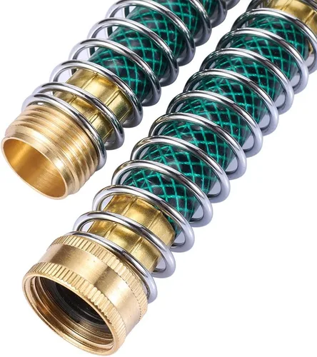 Vista 3 de Manguera de jardín Protector de resorte en espiral con manguera de grifo de latón macizo Adaptador de acoplamiento Extensión 2 unids (2 piezas)