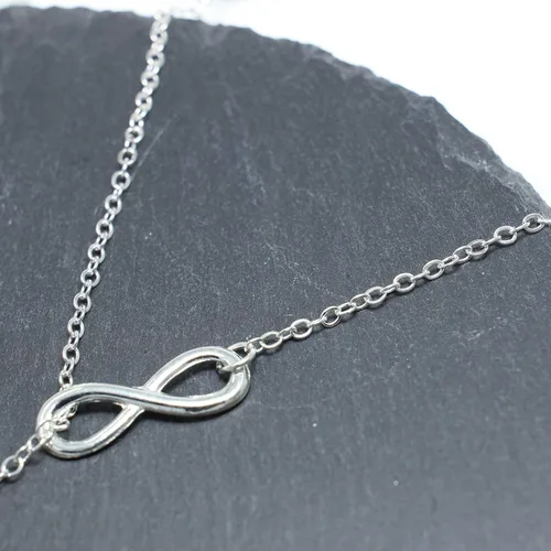 Vista 3 de TseanYi - Collar con colgante de perlas y cadena de plata infinita Lariat Gargantilla ajustable y cadena de clavícula en Y joyería para mujeres