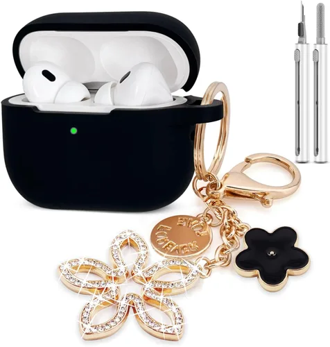 Vista 11 de KOUJAON Funda compatible con AirPods Pro de 2ª generación con kit de limpieza, funda protectora de silicona para auriculares Apple AirPod Pro