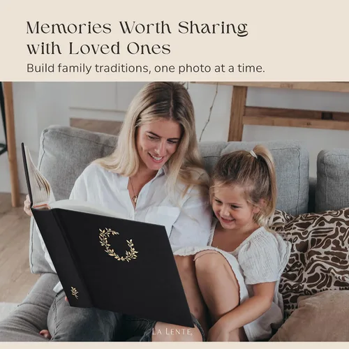 Vista 6 de La Lente - Álbum de recortes premium – Álbum de fotos con espacio para escribir – 100 páginas para múltiples tamaños 4x6, 5x7, 6x8, 8x10 – Capacidad