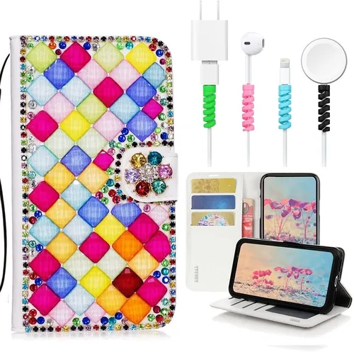 Vista 8 de Bling SSBLDwCPSeries-9 - Funda de piel con tapa y protector de cable, diseño 3D