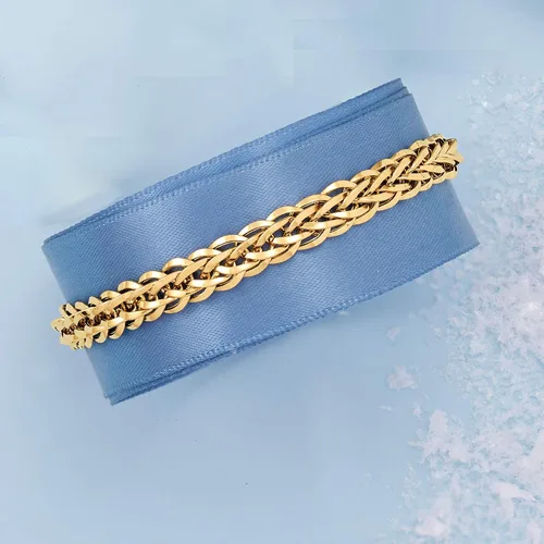 Vista 6 de Ross-Simons 14kt Yellow Gold Wheat-Link Bracelet