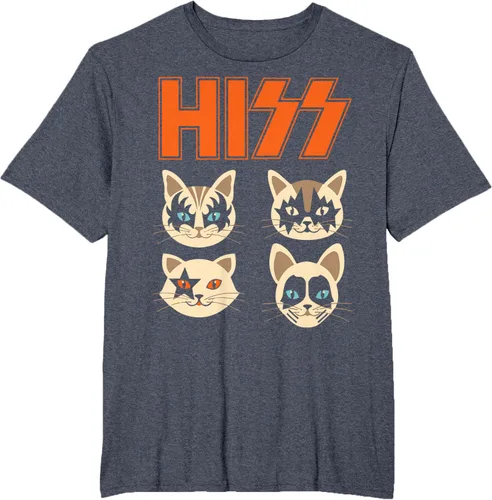 Vista 89 de Camiseta Hiss Funny Cats Kittens Rock Rockin, Negro