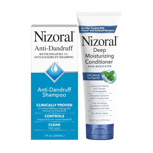 Vista 8 de Nizoral Champú anticaspa, 14 onzas + acondicionador hidratante profundo, paquete de 9.4 onzas 1% de ketoconazol, antifúngico, champú para la caspa