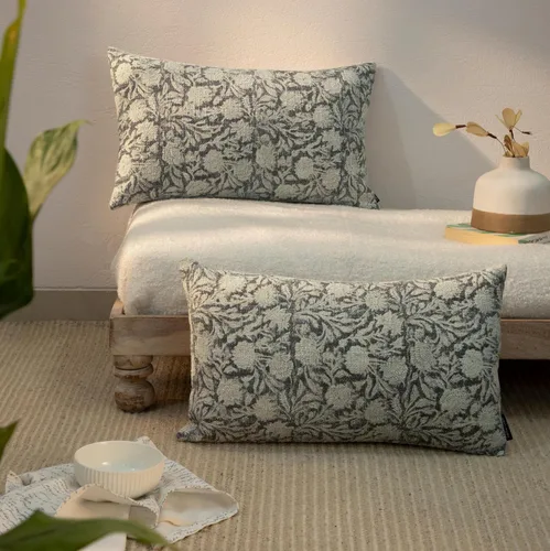 Vista 11 de Juego de 2 fundas de almohada decorativas de algodón indio vintage con estampado a mano (marrón ladrillo, 18 x 18 pulgadas (paquete de 2))
