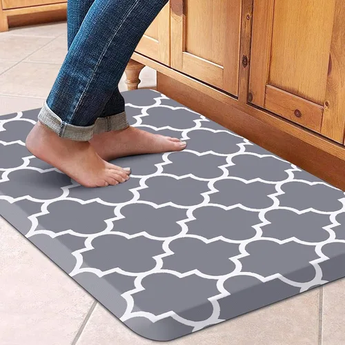 Vista 86 de WISELIFE Tapete de cocina acolchado antifatiga, 17.3 x 28 pulgadas, antideslizante, resistente, de PVC, ergonómico, impermeable, cómodo