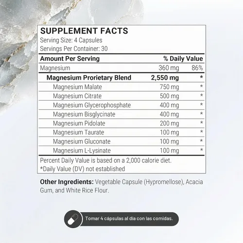 Vista 3 de SuperSmart Fórmula de magnesio múltiple (anteriormente Optimag) – 8 formas activas de espectro completo – Lucha contra la deficiencia de magnesio