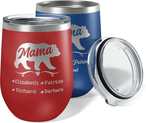 Vista 39 de Vaso de Mamá Oso, vaso personalizado para mamá Oro Rosa