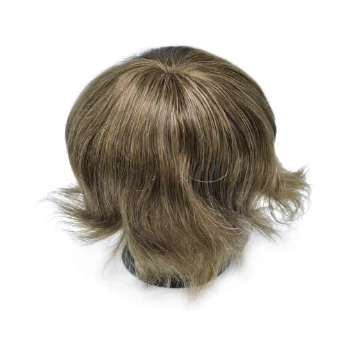 Vista 37 de Mens Toupee Natural Hairline Swiss Lace Toupee Remy Human Hair Piece For Men Bleached Knots Mens Hair Replacement System Toupee 6X8#1 Jet Black 100%