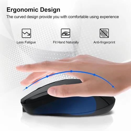 Vista 3 de Ratón inalámbrico recargable Bluetooth silencioso para portátil, iPad, MacBook, PC, Surface Pro, Lenovo, tableta Samsung, diseño ergonómico (negro)