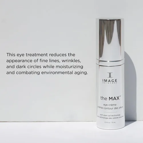 Vista 4 de Crema para contorno de ojos. The Max Stem Cell Eye Creme, de Image Skincare. 0.5 onzas para reducir la apariencia de líneas finas e hinchazón