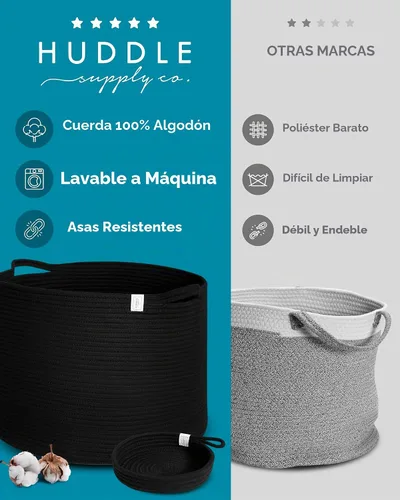 Vista 3 de XXXXL LAVABLE Cesta Grande Negra para Mantas Cesta para Sala de Estar 2 Piezas Cestas de Juguetes Almacenamiento Niños de Cuerda Tejida XXX Cesta