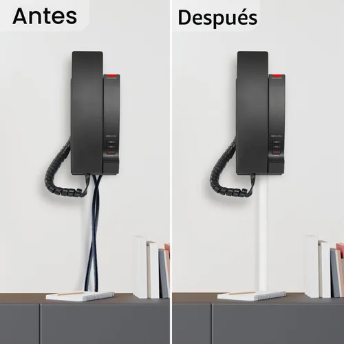 Vista 5 de RUBBER BOND Ocultador de cable de TV, cubierta de cable de pared, autoadhesivo, 6 pies, color blanco