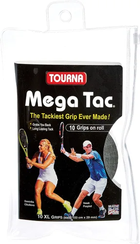 Vista 5 de Tourna Mega Tac Extra Tacky Overgrip - Paquete de 10 Negro