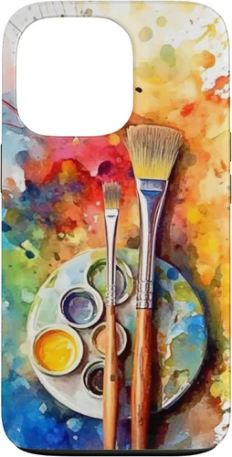Vista 10 de Watercolor Paints Paleta y pincel pintor artista caso para iPhone 17