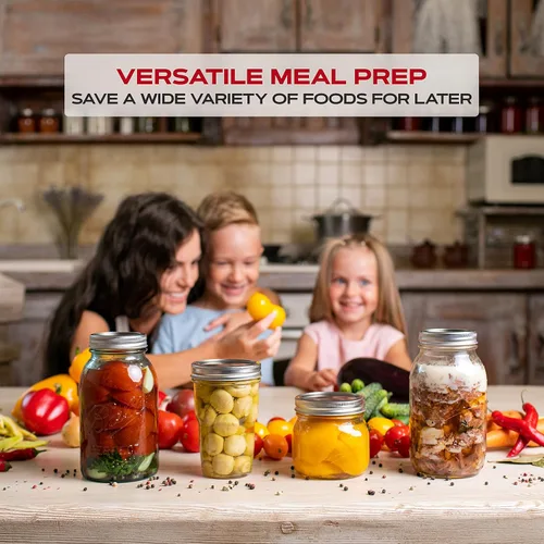 Vista 3 de FORJARS - Tapas para conservas de boca regular, paquete de 24 – Crea sellos herméticos en frascos Mason para conservar alimentos para preparación