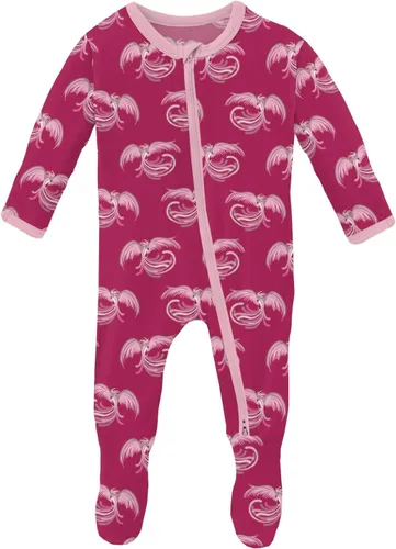 Vista 74 de KicKee Baby & Toddler - Pijama de viscosa ultrasuave de bambú con patas abatibles y puños