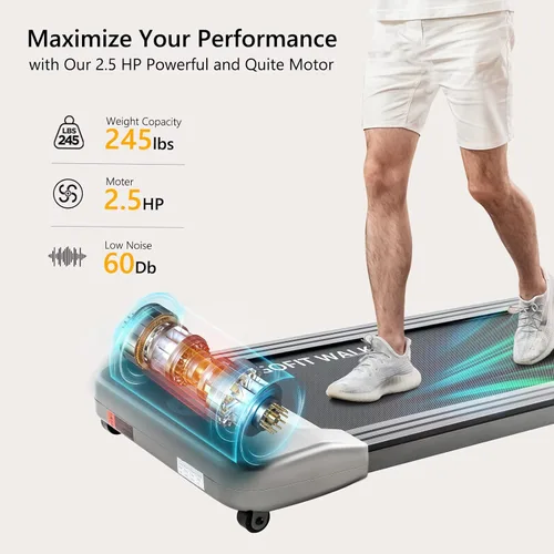 Vista 6 de Egofit Walker Pro/Plus - Cinta de correr para debajo del escritorio para trabajar desde casa, caminadora compacta solo para caminar con inclinación