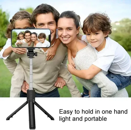 Vista 7 de PINHEN Trípode para teléfono y palo para selfie, 3 en 1, extensible con rotación de 360°, soporte de trípode con control remoto inalámbrico