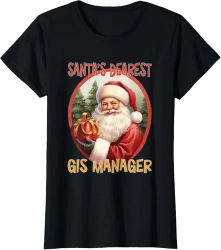 Vista 32 de GIS Manager Christmas Holiday Love Xmas T-Shirt Negro