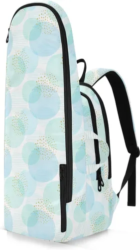 Vista 2 de Bolsa de pelota de raqueta de tenis resistente al agua azul pastel círculos lunares 3 raquetas bádminton bolsa de hombro para mujeres, hombres