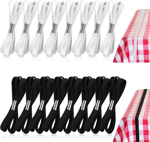 Vista 11 de Riakrum Correa elástica ajustable para mantel de mesa, cuerda elástica ajustable para sujetar la cubierta de mantel para picnic al aire libre