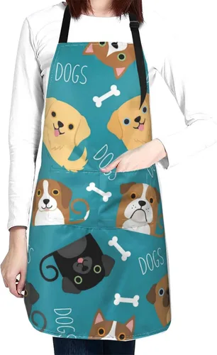 Vista 15 de Waterproof Apron For Adults Chef Bib With 2 Pockets For Kitchen Cooking Baking Garden Crafting Drawing Mujer negra afroamericana