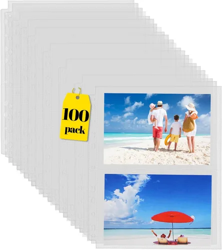 Vista 10 de Sooez Paquete de 30 fundas de fotos para carpeta de 3 anillos (240 imágenes), 3.5 x 5, protectores de páginas de plástico resistentes, fundas
