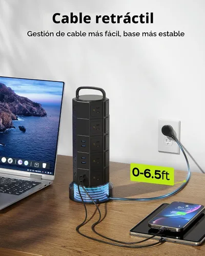Vista 3 de JACKYLED Protector contra sobretensiones de torre de regleta